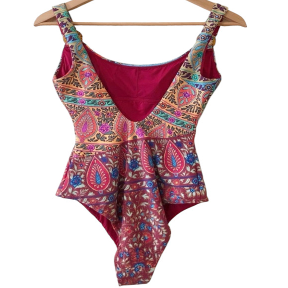 New Free People BOTEH Es Canar Theo One-Piece Swimsuit $241 X-SMALL Retro Floral - Picture 7 of 9